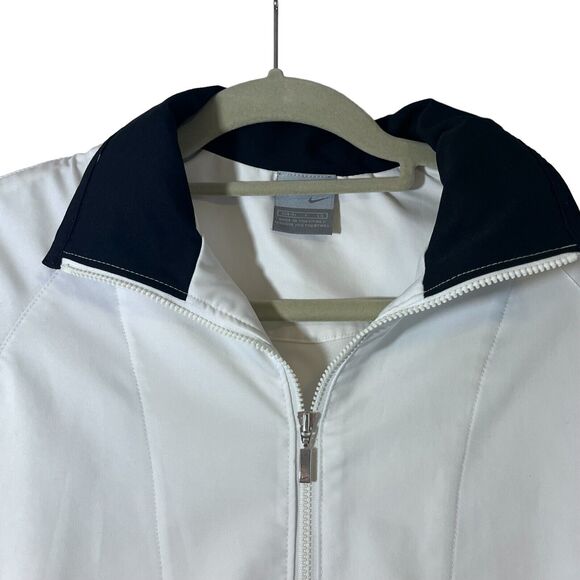 Nike White with Black Trim S (4-6) Jacket Full Zip Pockets - Picture 4 of 9